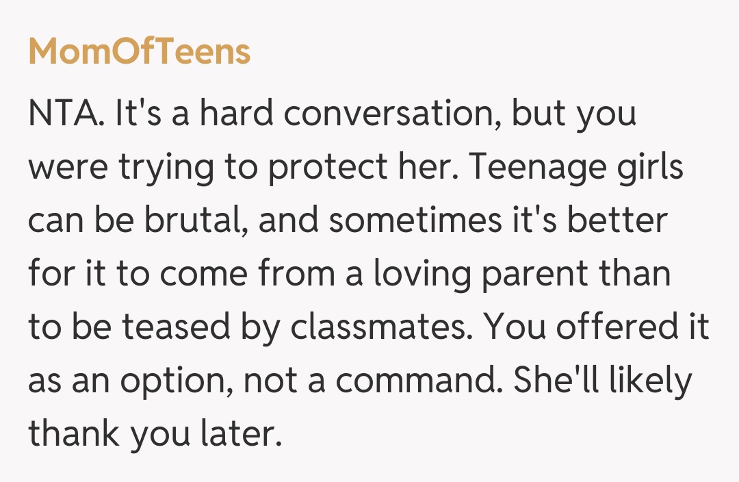 Comentariu de la MomOfTeens