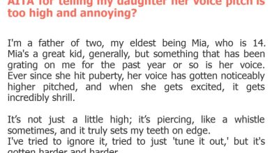 Photo of AITA for telling my daughter her voice pitch is too high and annoying?