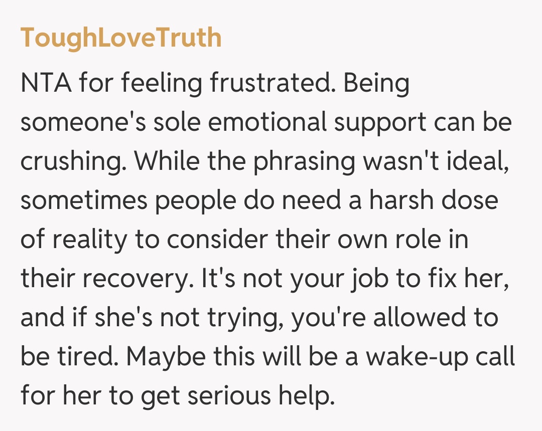 Comentariu de la ToughLoveTruth