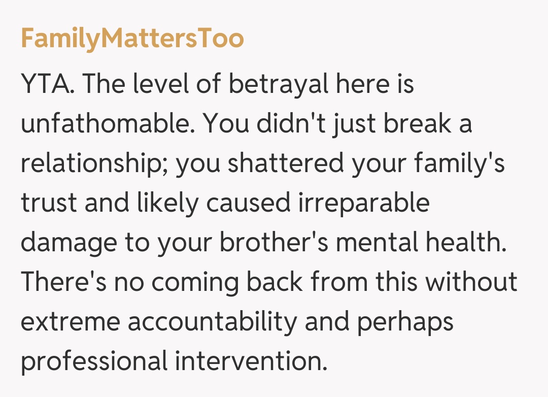 Comentariu de la FamilyMattersToo