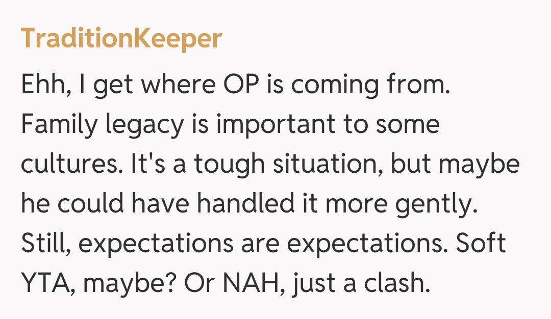 Comentariu de la TraditionKeeper