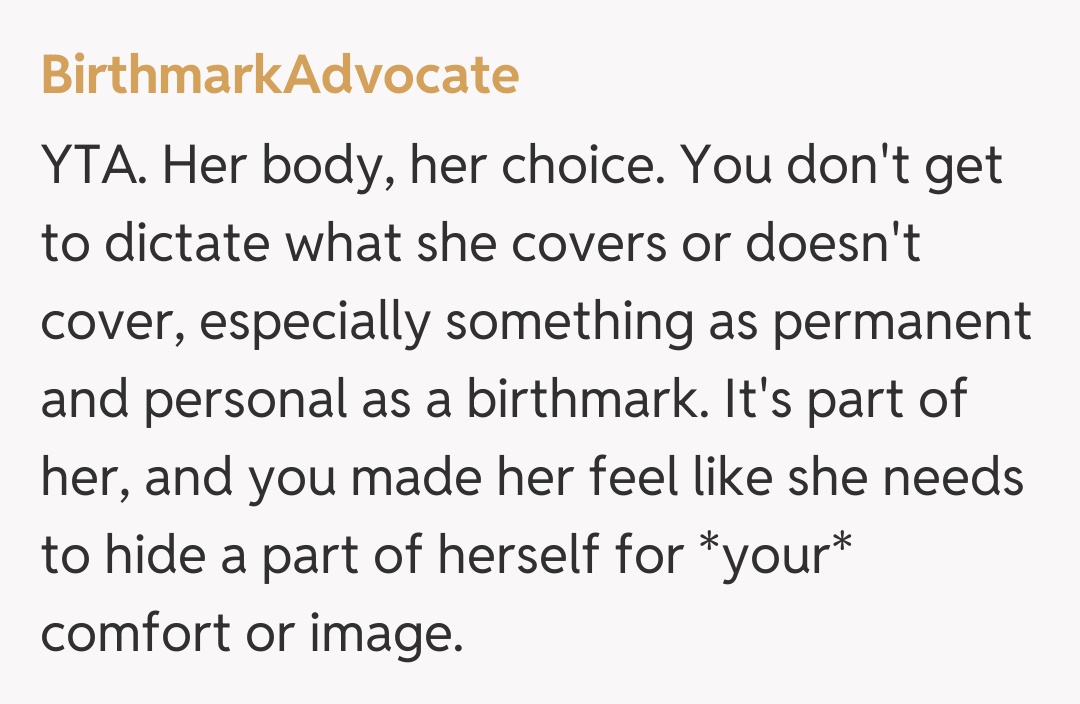 Comentariu de la BirthmarkAdvocate