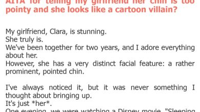 Photo of AITA for telling my girlfriend her chin is too pointy and she looks like a cartoon villain?