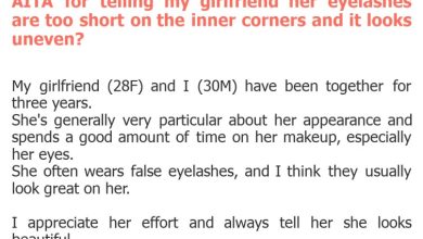 Photo of AITA for telling my girlfriend her eyelashes are too short on the inner corners and it looks uneven?