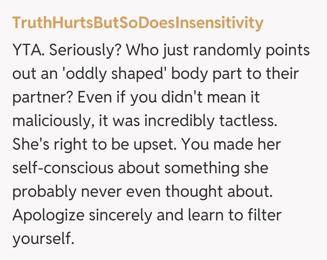 Comentariu de la TruthHurtsButSoDoesInsensitivity