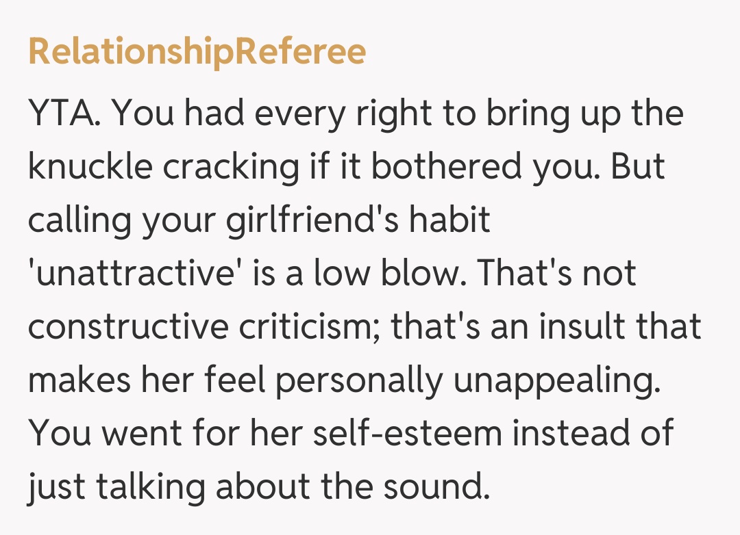 Comentariu de la RelationshipReferee