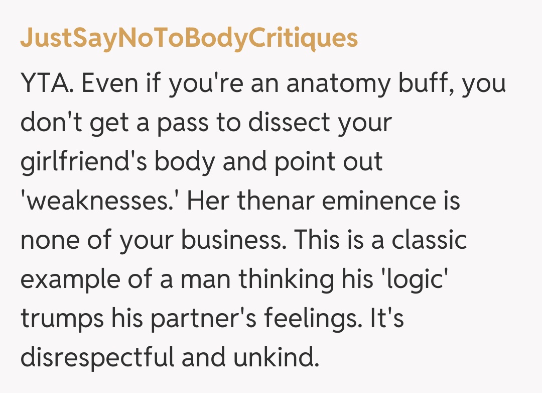 Comentariu de la JustSayNoToBodyCritiques