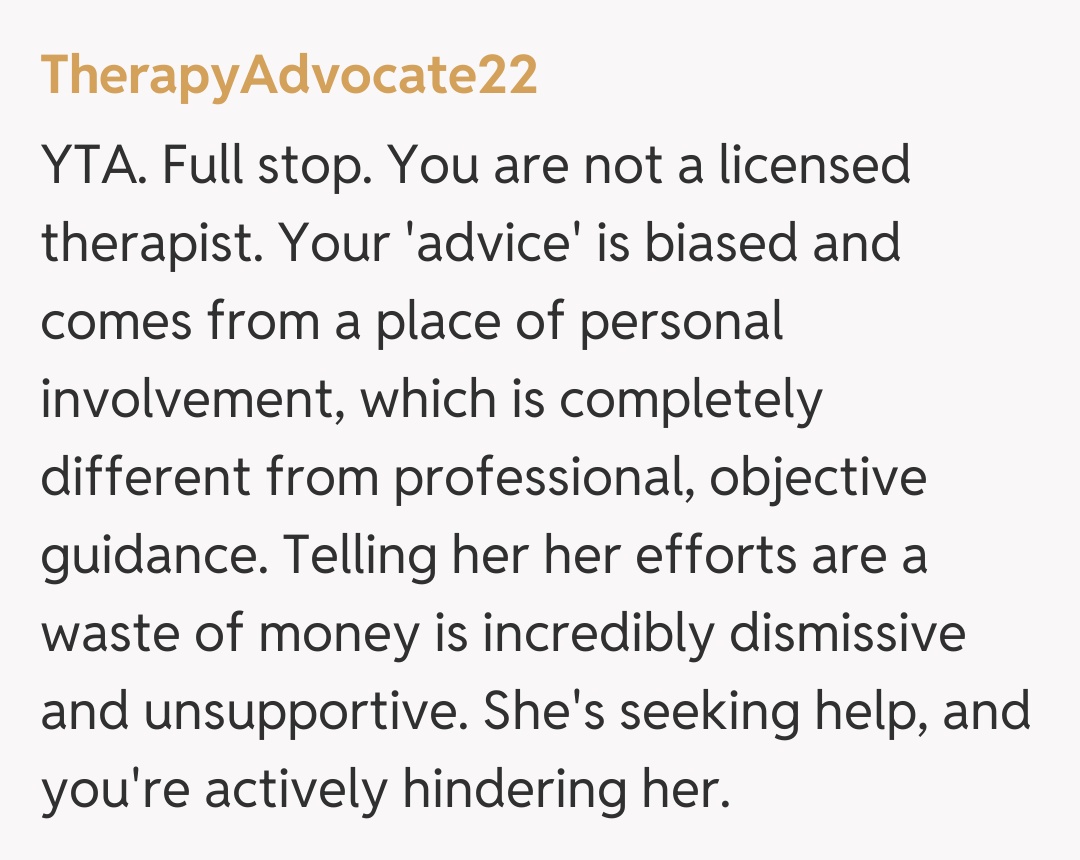 Comentariu de la TherapyAdvocate22