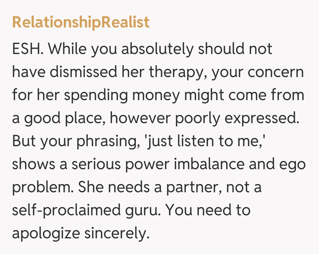 Comentariu de la RelationshipRealist