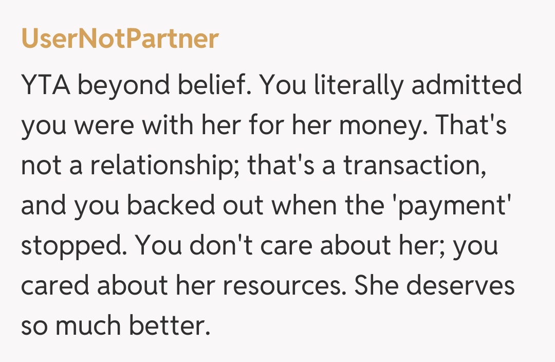 Comentariu de la UserNotPartner