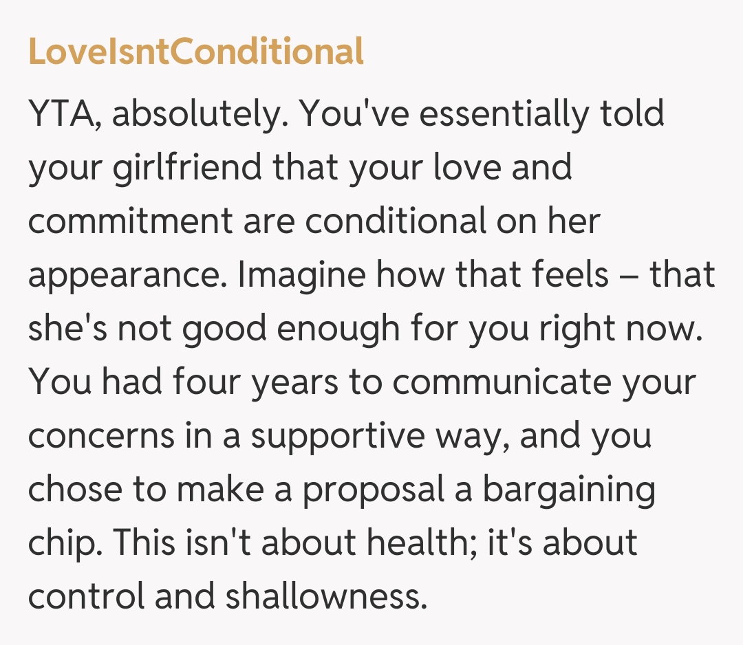 Comentariu de la LoveIsntConditional