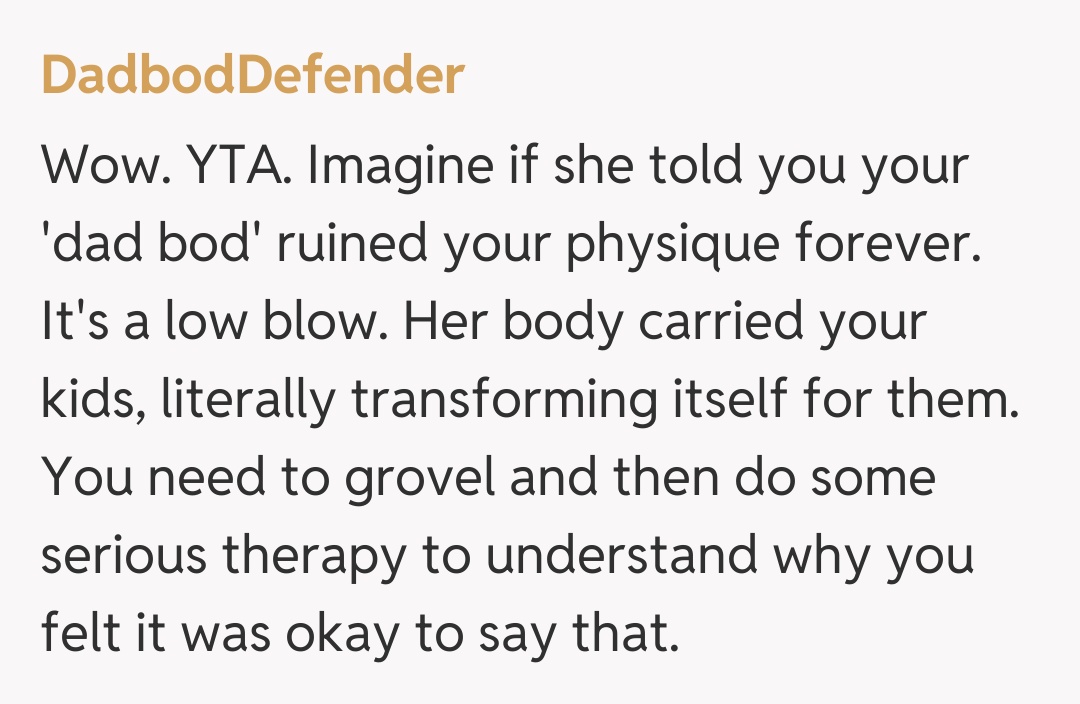 Comentariu de la DadbodDefender