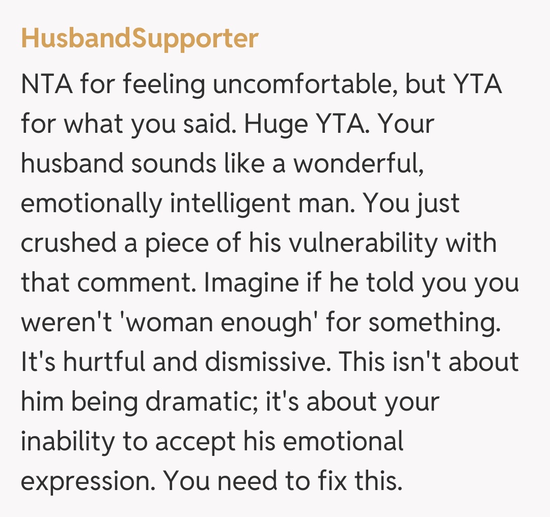 Comentariu de la HusbandSupporter