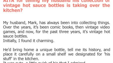 Photo of AITA for telling my husband his collection of vintage hot sauce bottles is taking over the kitchen?