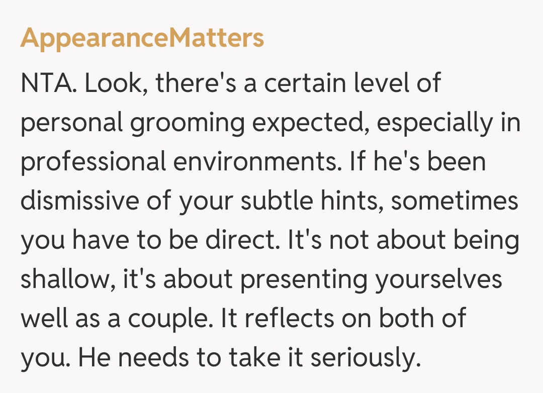 Comentariu de la AppearanceMatters