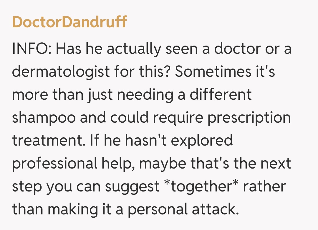 Comentariu de la DoctorDandruff