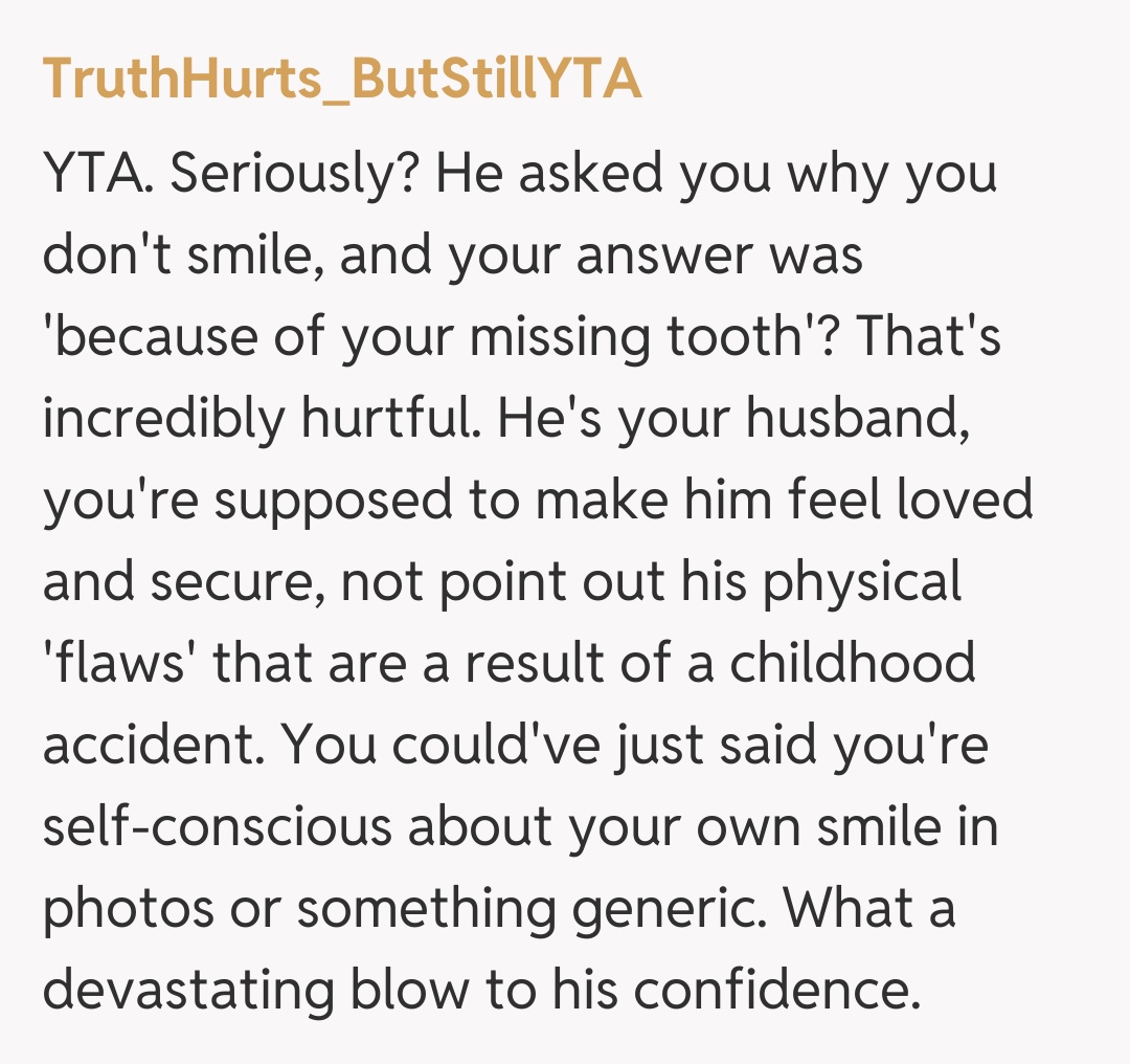 Comentariu de la TruthHurts_ButStillYTA