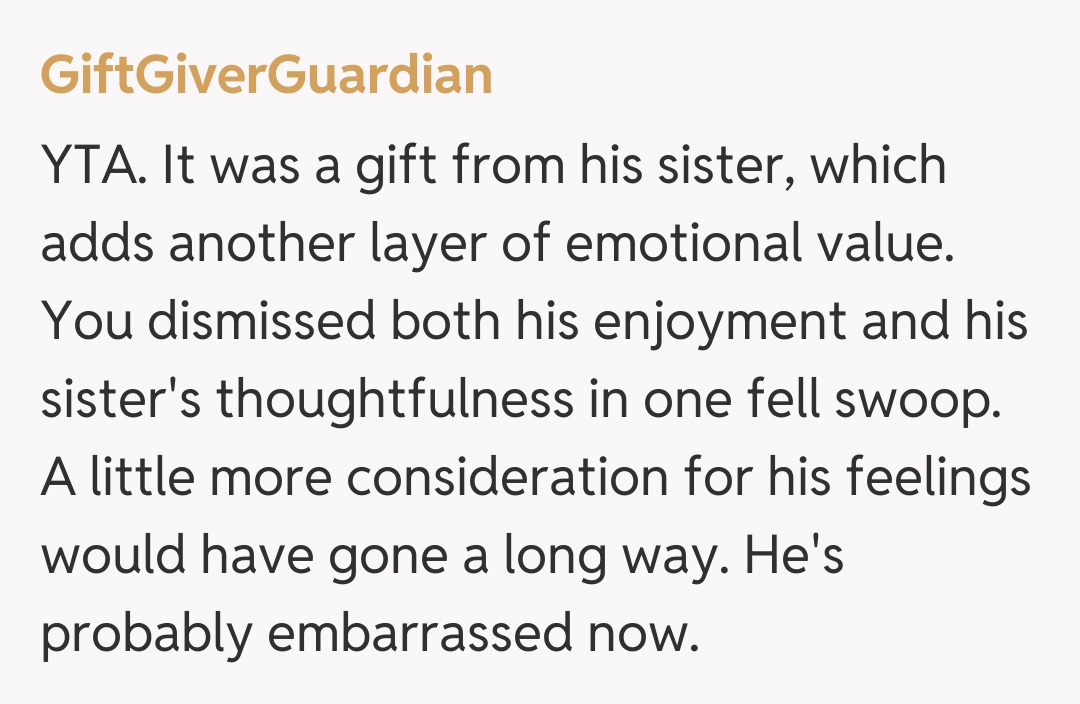 Comentariu de la GiftGiverGuardian