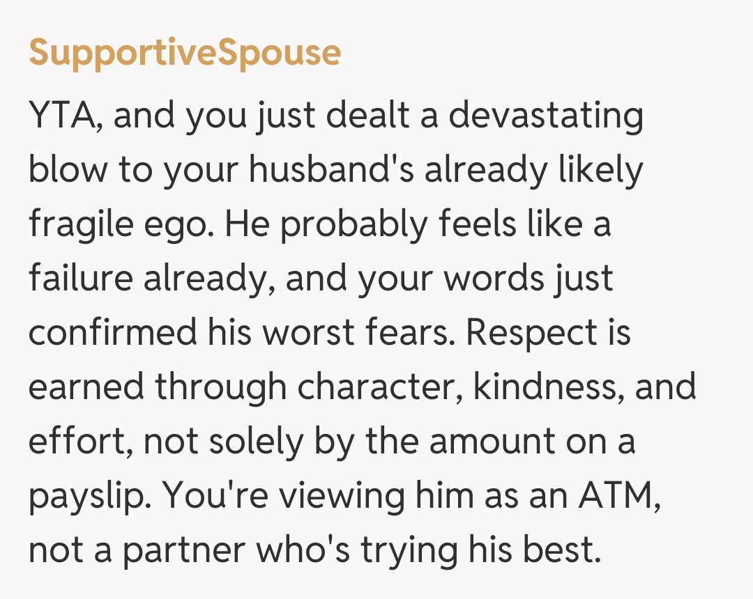 Comentariu de la SupportiveSpouse