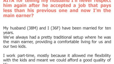 Photo of AITA for telling my husband I’ll never respect him again after he accepted a job that pays less than his previous one and now I’m the main earner?