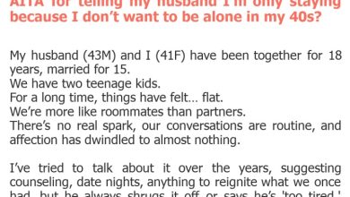 Photo of AITA for telling my husband I’m only staying because I don’t want to be alone in my 40s?