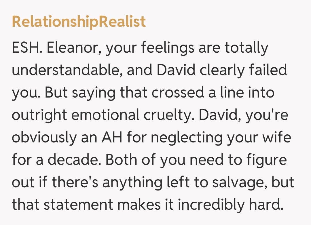 Comentariu de la RelationshipRealist