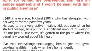 Photo of AITA for telling my overweight son he’s an embarrassment and I won’t be seen with him in public anymore?