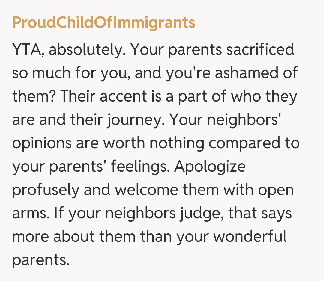 Comentariu de la ProudChildOfImmigrants