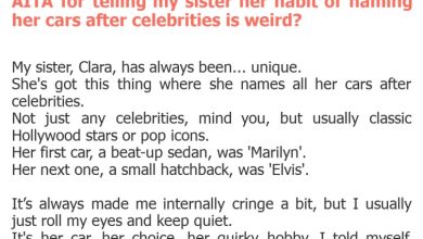 Photo of AITA for telling my sister her habit of naming her cars after celebrities is weird?