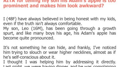 Photo of AITA for telling my son his Adam’s apple is too prominent and makes him look awkward?