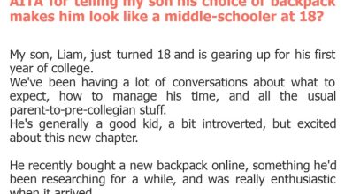 Photo of AITA for telling my son his choice of backpack makes him look like a middle-schooler at 18?