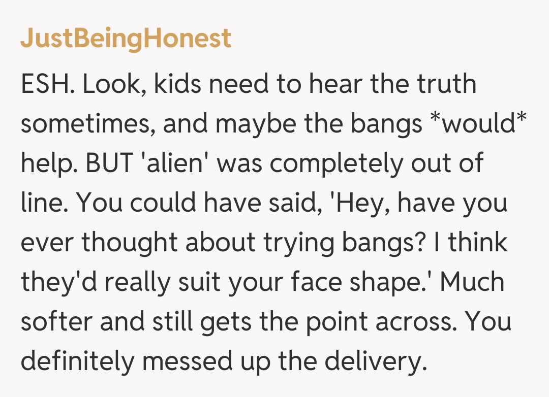 Comentariu de la JustBeingHonest