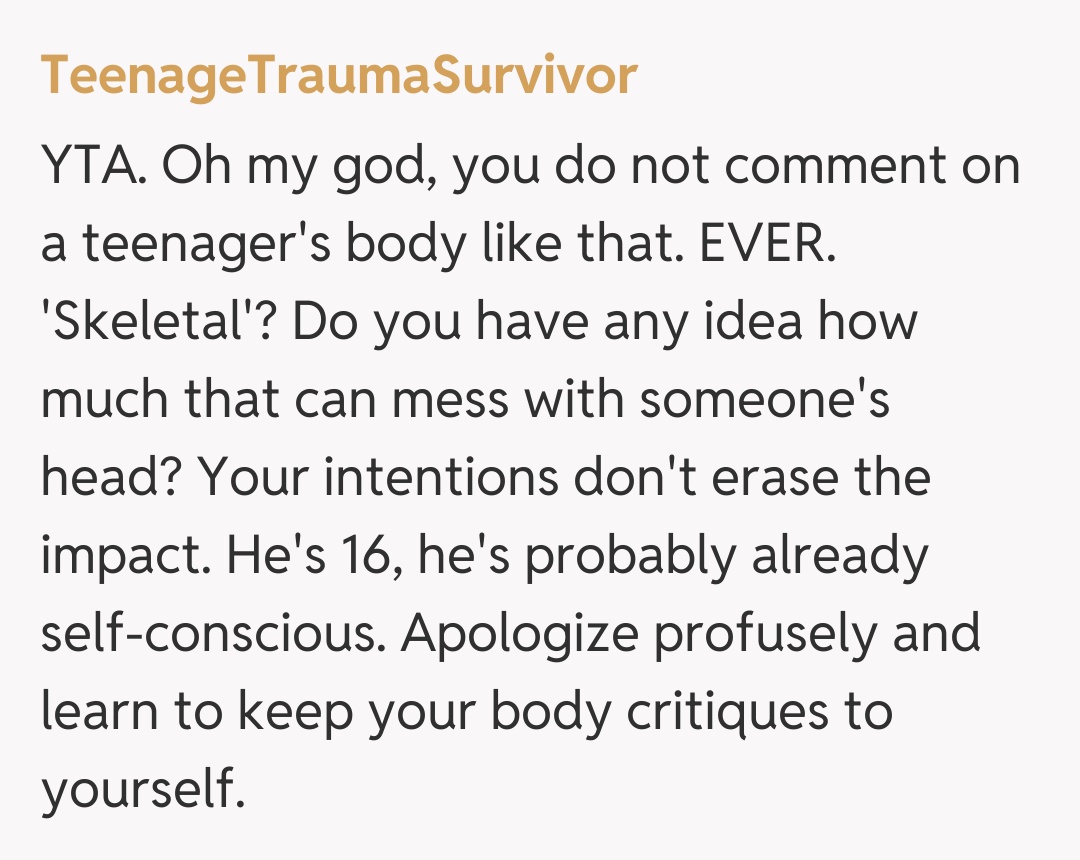 Comentariu de la TeenageTraumaSurvivor