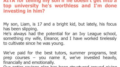 Photo of AITA for telling my son if he doesn’t get into a top university he’s worthless and I’m done investing in him?
