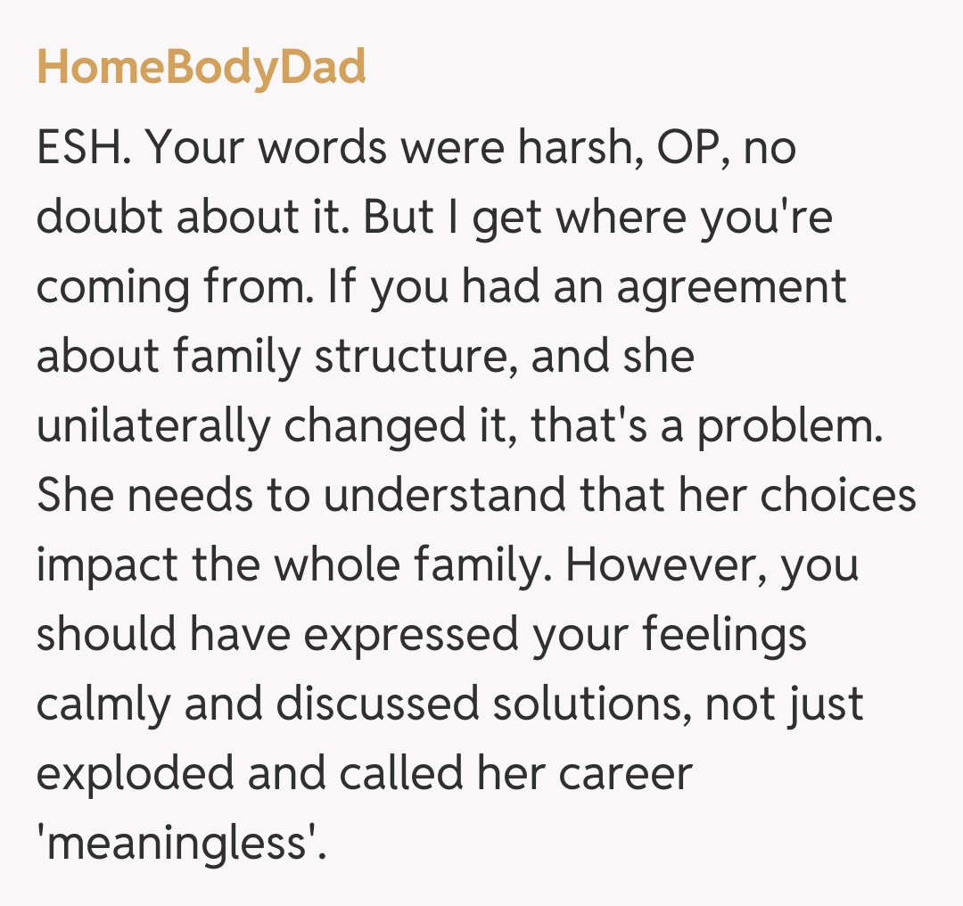 Comentariu de la HomeBodyDad