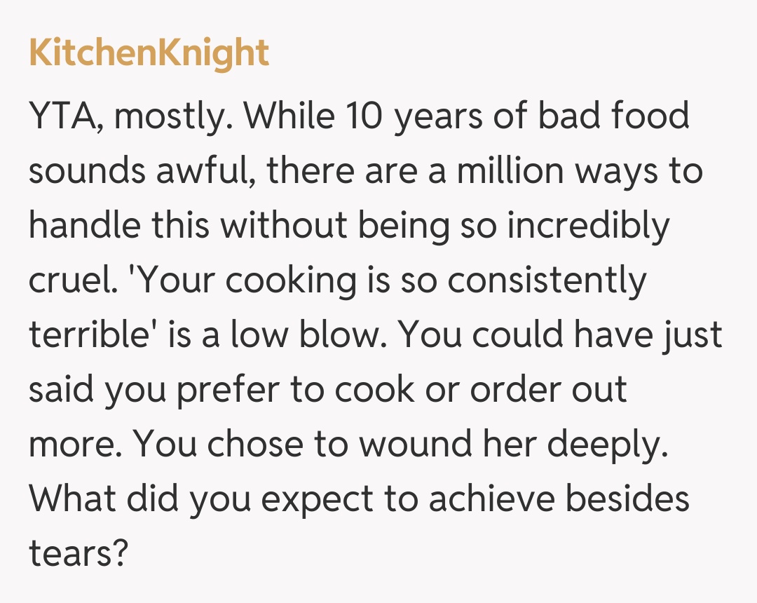 Comentariu de la KitchenKnight