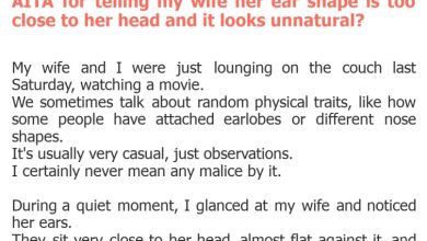 Photo of AITA for telling my wife her ear shape is too close to her head and it looks unnatural?