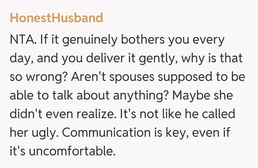 Comentariu de la HonestHusband