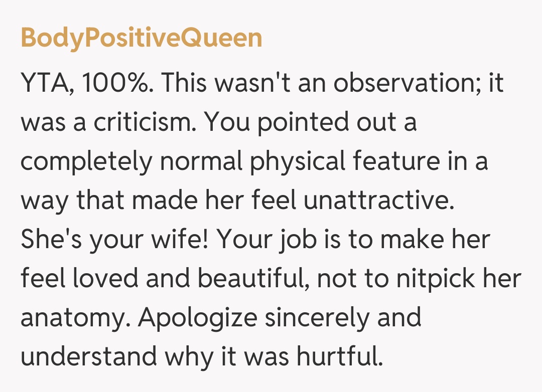 Comentariu de la BodyPositiveQueen