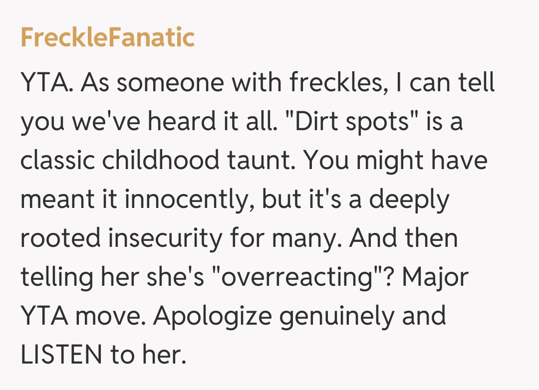 Comentariu de la FreckleFanatic