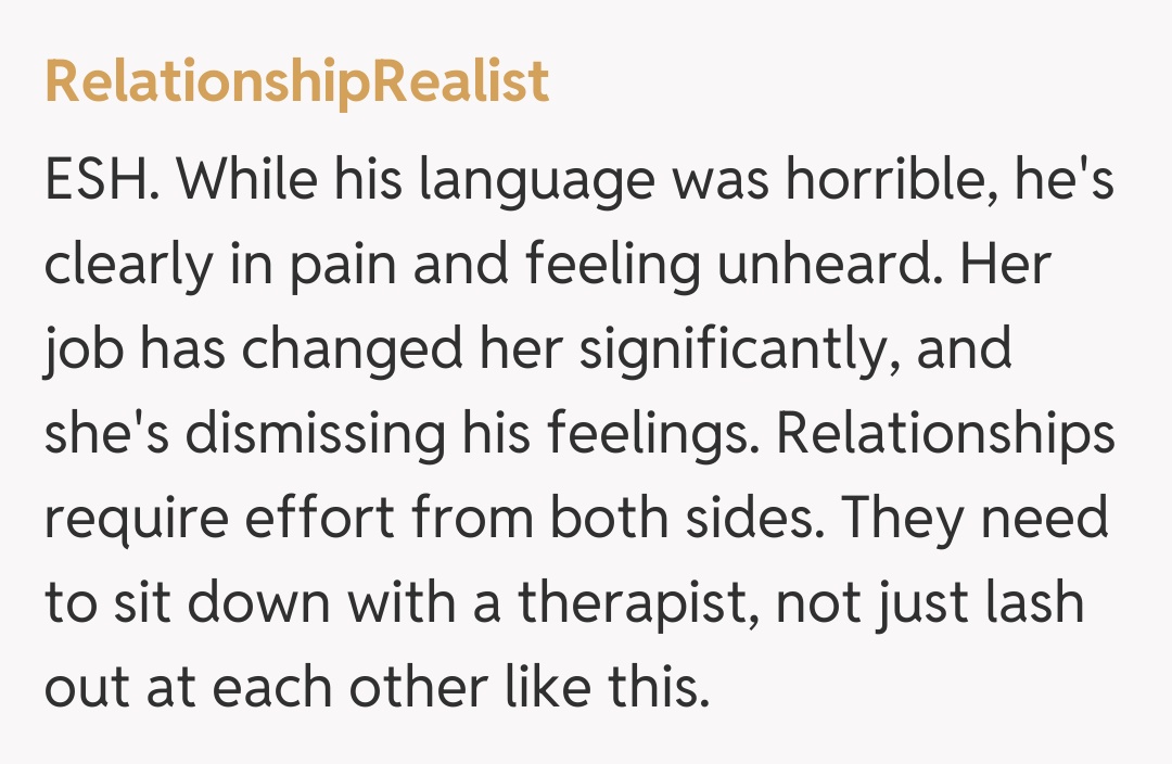 Comentariu de la RelationshipRealist