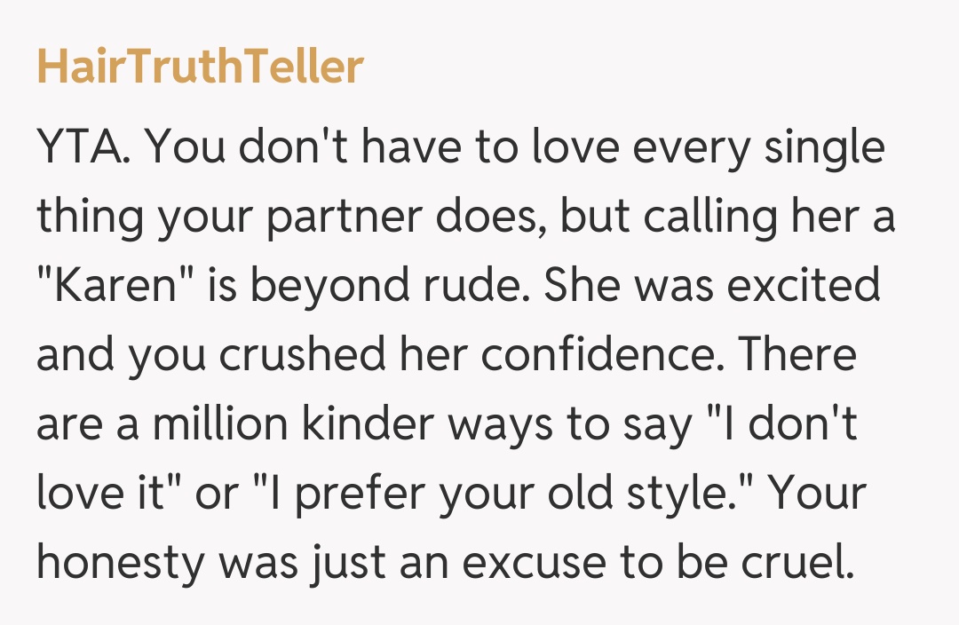 Comentariu de la HairTruthTeller