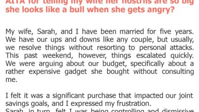 Photo of AITA for telling my wife her nostrils are so big she looks like a bull when she gets angry?