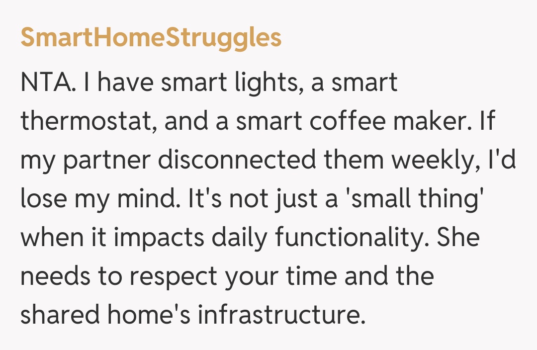 Comentariu de la SmartHomeStruggles