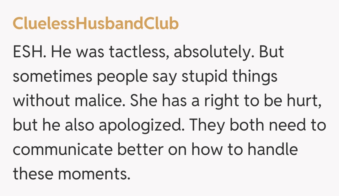 Comentariu de la CluelessHusbandClub