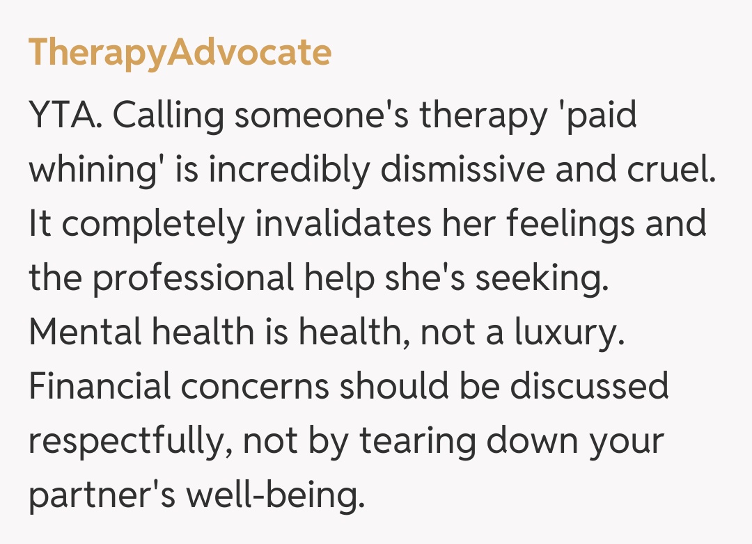 Comentariu de la TherapyAdvocate