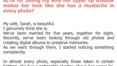 Photo of AITA for telling my wife her upper lip shadow makes her look like she has a mustache in every photo?