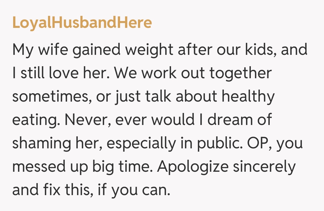 Comentariu de la LoyalHusbandHere