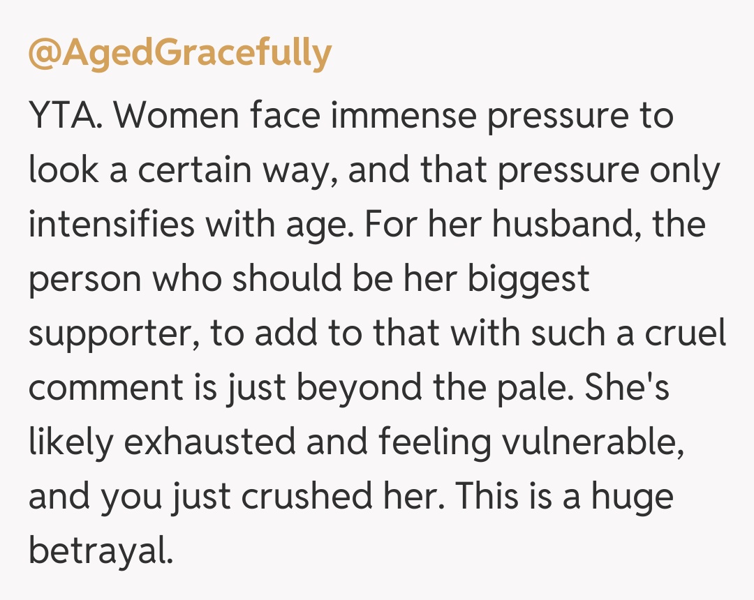 Comentariu de la @AgedGracefully