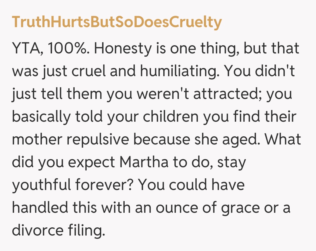 Comentariu de la TruthHurtsButSoDoesCruelty